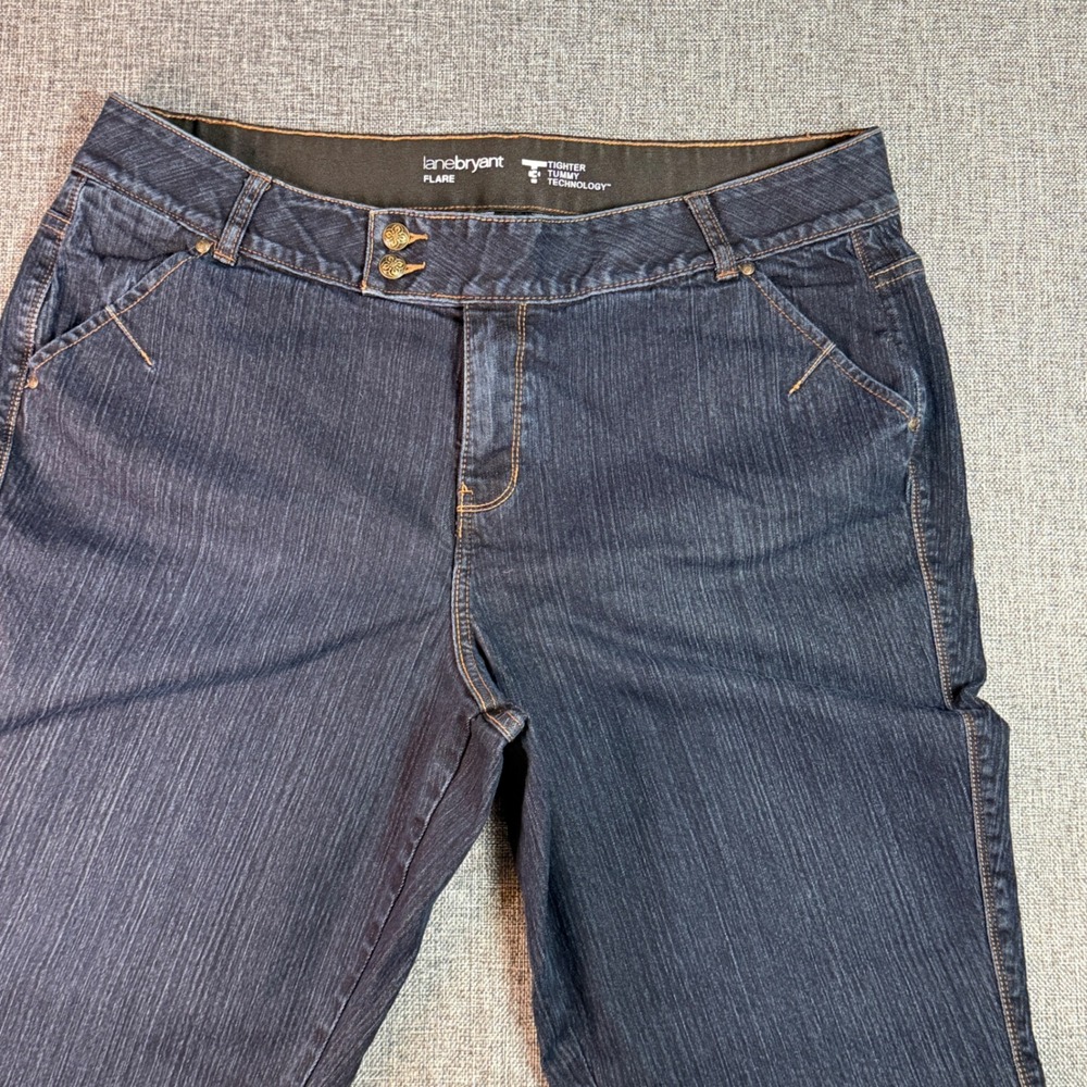 Women Lane Bryant Flare Wide Leg‎ Jeans | Size 20 | Dark Wash | High Rise
